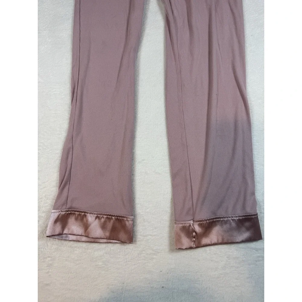 Women's Pink Matching Pajama Set With Silly Accents Size Small Cozy Comfy